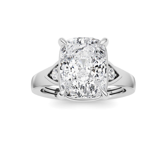 3.25CTW ELongated Cushion Lab Grown Diamond (F/VS )Ring in 14K Gold