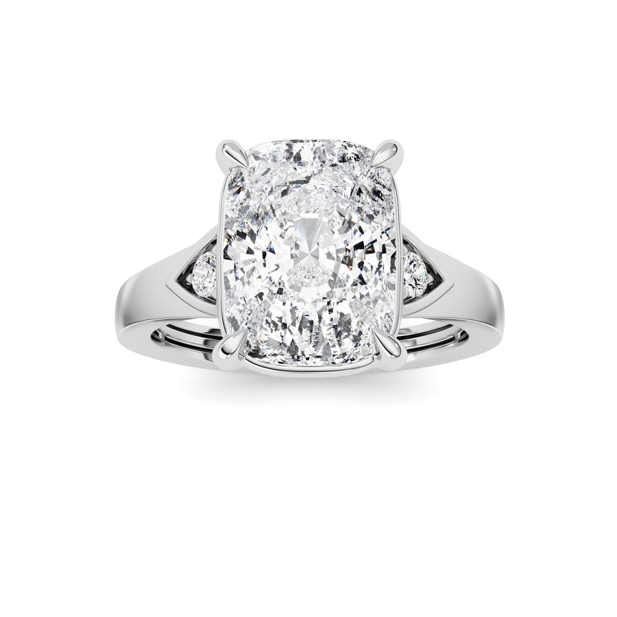 3.25CTW ELongated Cushion Lab Grown Diamond (F/VS )Ring in 14K Gold