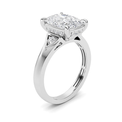 3.25CTW ELongated Cushion Lab Grown Diamond (F/VS )Ring in 14K Gold