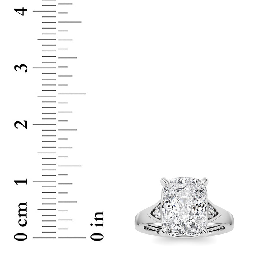 3.25CTW ELongated Cushion Lab Grown Diamond (F/VS )Ring in 14K Gold