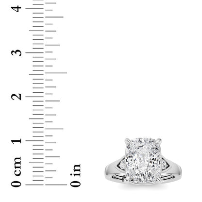 3.25CTW ELongated Cushion Lab Grown Diamond (F/VS )Ring in 14K Gold