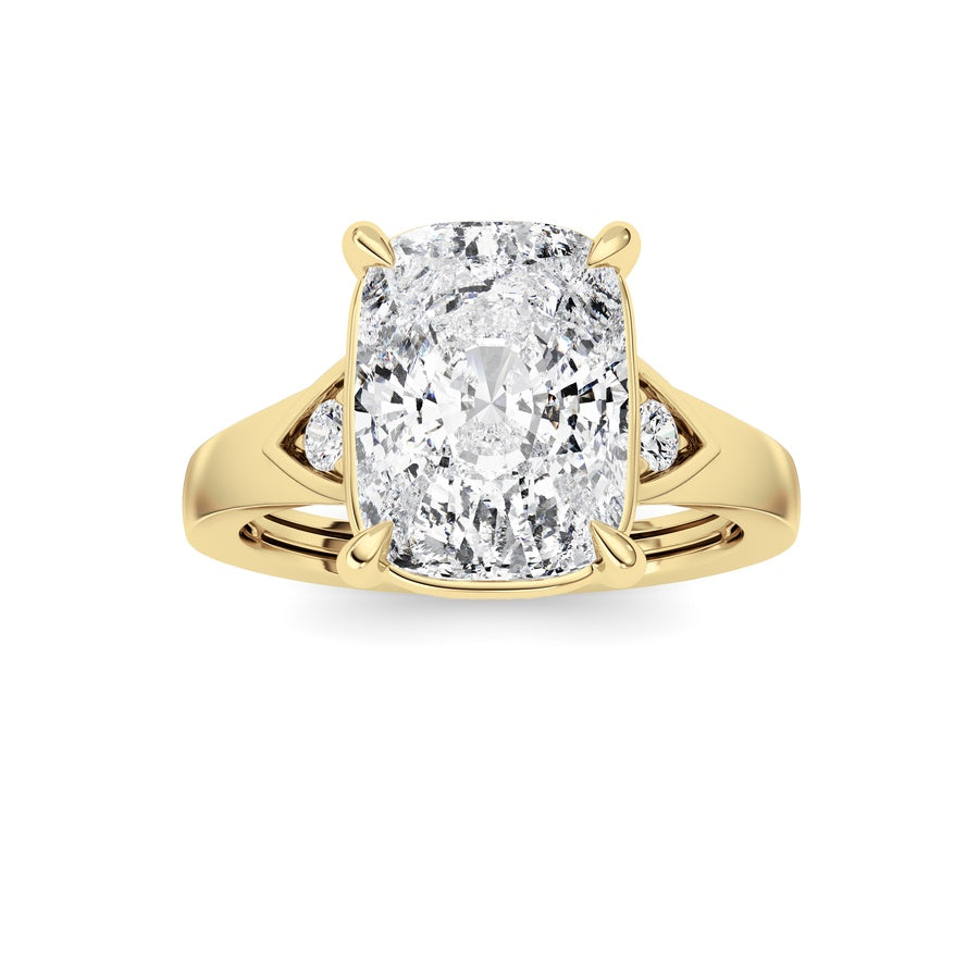3.25CTW ELongated Cushion Lab Grown Diamond (F/VS )Ring in 14K Gold