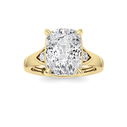 3.25CTW ELongated Cushion Lab Grown Diamond (F/VS )Ring in 14K Gold