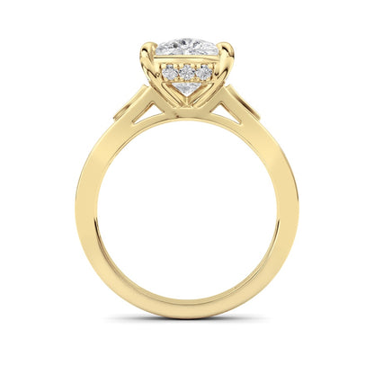 3.25CTW ELongated Cushion Lab Grown Diamond (F/VS )Ring in 14K Gold
