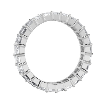 2.6CTW Emerald Shaped Lab Grown Diamond Split Prong Eternity Ring in 14K Gold (F/VS)