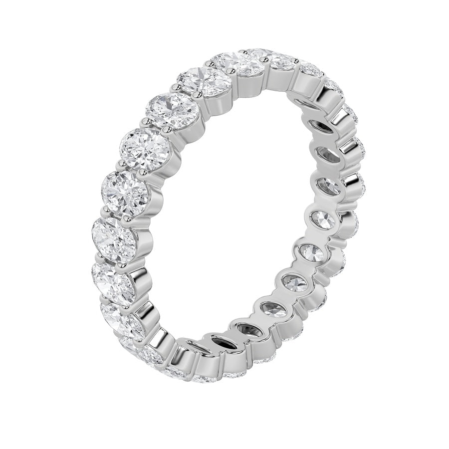 2.4CTW Oval Shaped Lab Grown Diamond Split Prong Eternity Ring in 14K Gold (F/VS)