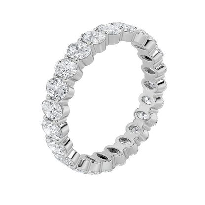 2.4CTW Oval Shaped Lab Grown Diamond Split Prong Eternity Ring in 14K Gold (F/VS)