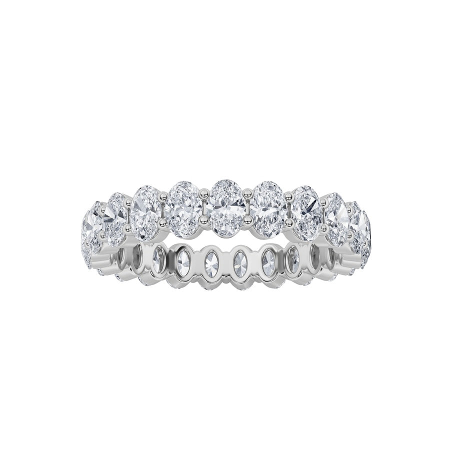 2.5CTW Oval Shaped Lab Grown Diamond Split Prong Eternity Ring in 14K Gold (F/VS)