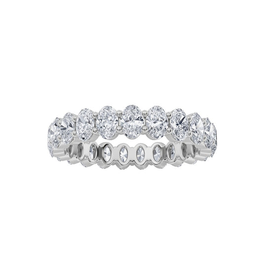 2.5CTW Oval Shaped Lab Grown Diamond Split Prong Eternity Ring in 14K Gold (F/VS)