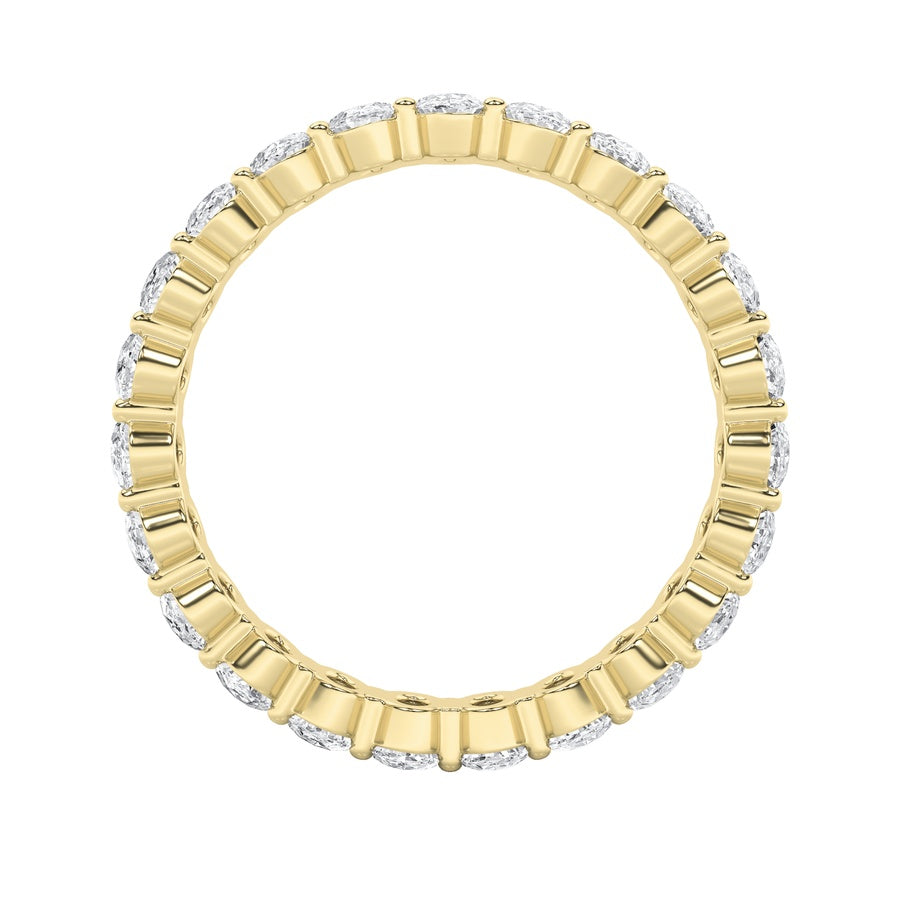 2.5CTW Oval Shaped Lab Grown Diamond Split Prong Eternity Ring in 14K Gold (F/VS)