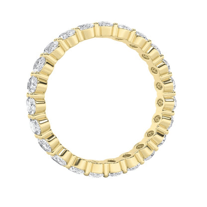 2.5CTW Oval Shaped Lab Grown Diamond Split Prong Eternity Ring in 14K Gold (F/VS)