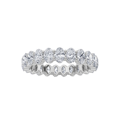 2.5CTW Oval Shaped Lab Grown Diamond Split Prong Eternity Ring in 14K Gold (F/VS)