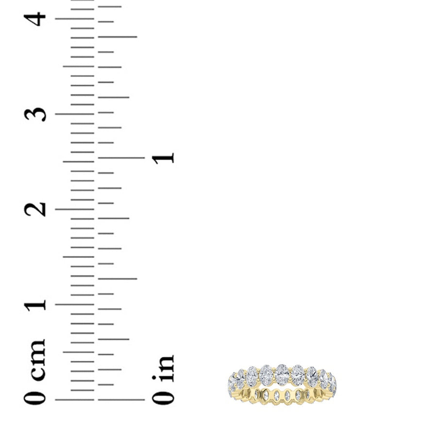 2.9CTW Oval Shaped Lab Grown Diamond Split Prong Eternity Ring in 14K Gold (F/VS)