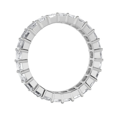 3.9CTW Emerald Shaped Lab Grown Diamond Split Prong Eternity Ring in 14K Gold (F/VS)