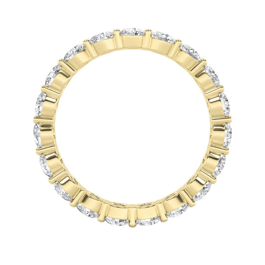 2.85CTW Round Shaped Lab Grown Diamond Split Prong Eternity Ring in 14K Gold (F/VS)