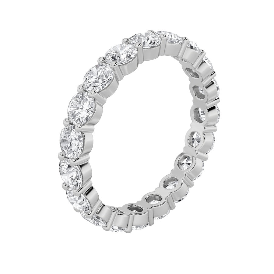 3.15CTW Round Shaped Lab Grown Diamond Split Prong Eternity Ring in 14K Gold (F/VS)
