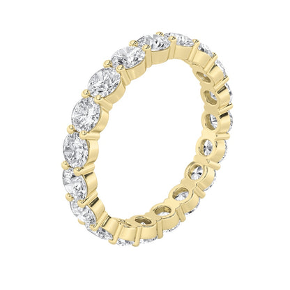 3.15CTW Round Shaped Lab Grown Diamond Split Prong Eternity Ring in 14K Gold (F/VS)
