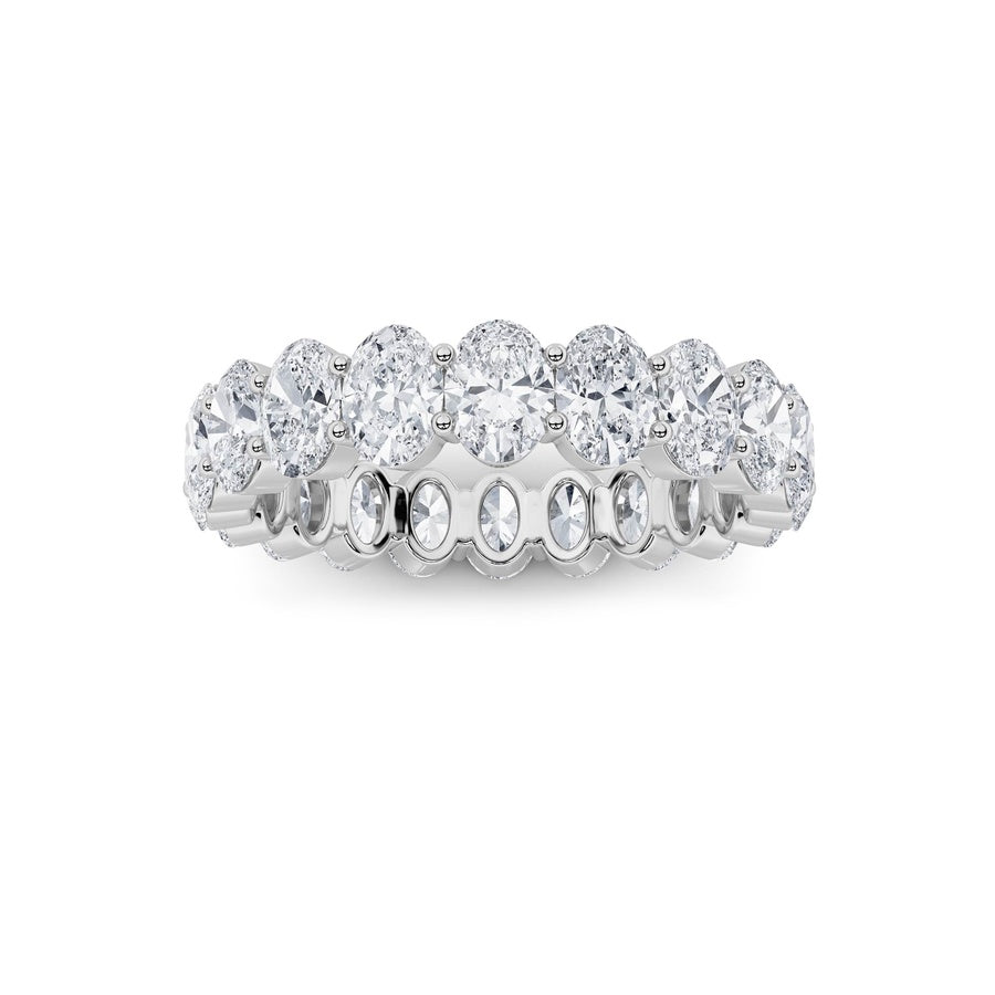 4CTW Oval Shaped Lab Grown Diamond Split Prong Eternity Ring in 14K Gold (F/VS)