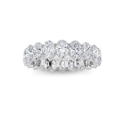 4CTW Oval Shaped Lab Grown Diamond Split Prong Eternity Ring in 14K Gold (F/VS)