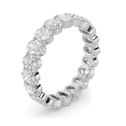 4CTW Oval Shaped Lab Grown Diamond Split Prong Eternity Ring in 14K Gold (F/VS)