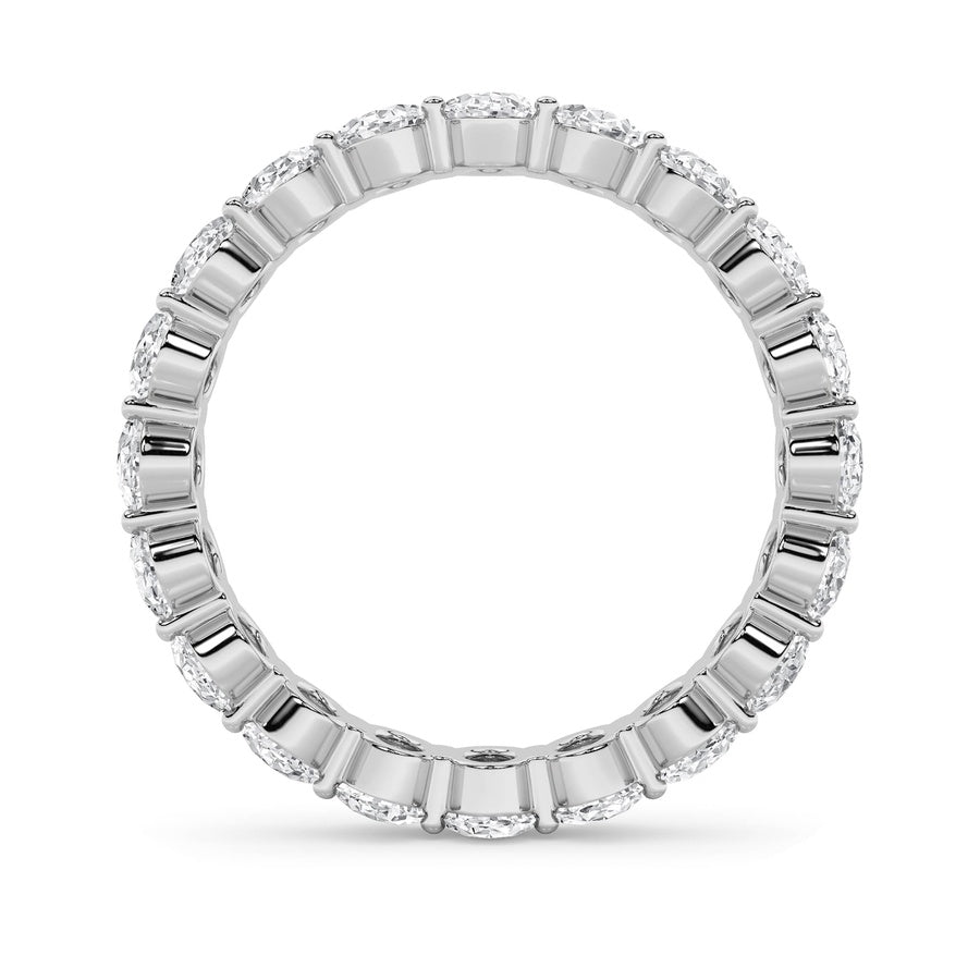4CTW Oval Shaped Lab Grown Diamond Split Prong Eternity Ring in 14K Gold (F/VS)