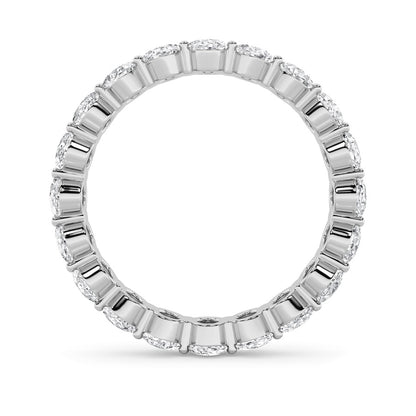 4CTW Oval Shaped Lab Grown Diamond Split Prong Eternity Ring in 14K Gold (F/VS)