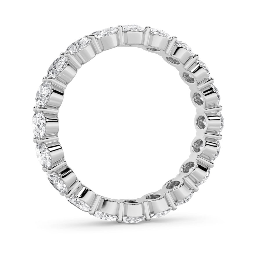 4CTW Oval Shaped Lab Grown Diamond Split Prong Eternity Ring in 14K Gold (F/VS)
