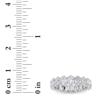 4CTW Oval Shaped Lab Grown Diamond Split Prong Eternity Ring in 14K Gold (F/VS)