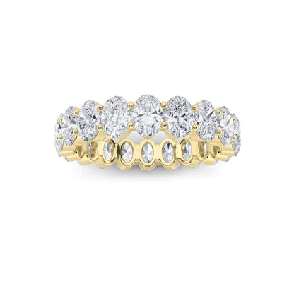 4CTW Oval Shaped Lab Grown Diamond Split Prong Eternity Ring in 14K Gold (F/VS)