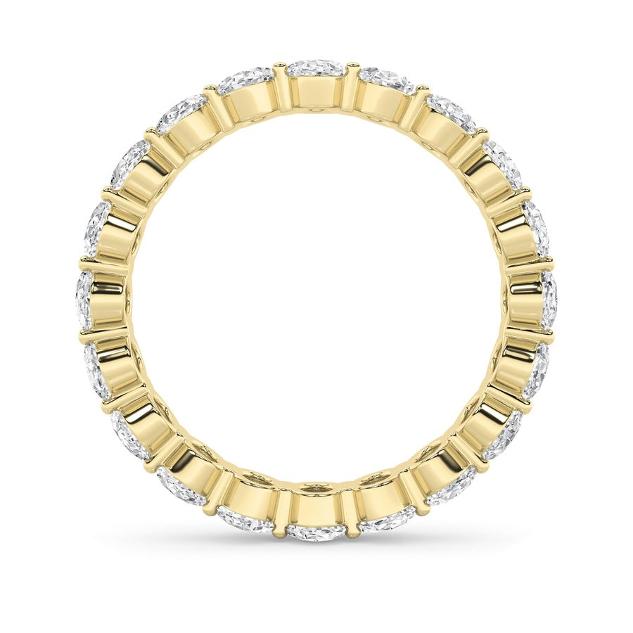 4CTW Oval Shaped Lab Grown Diamond Split Prong Eternity Ring in 14K Gold (F/VS)