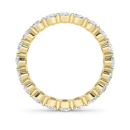 4CTW Oval Shaped Lab Grown Diamond Split Prong Eternity Ring in 14K Gold (F/VS)