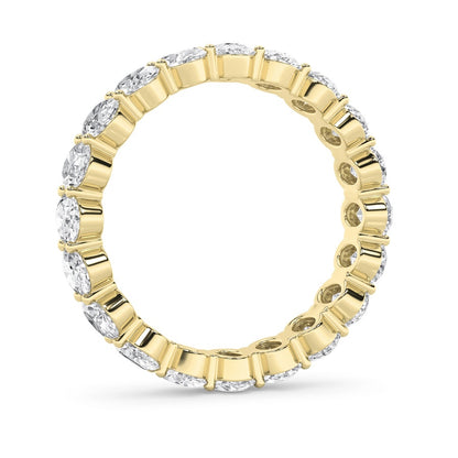 4CTW Oval Shaped Lab Grown Diamond Split Prong Eternity Ring in 14K Gold (F/VS)