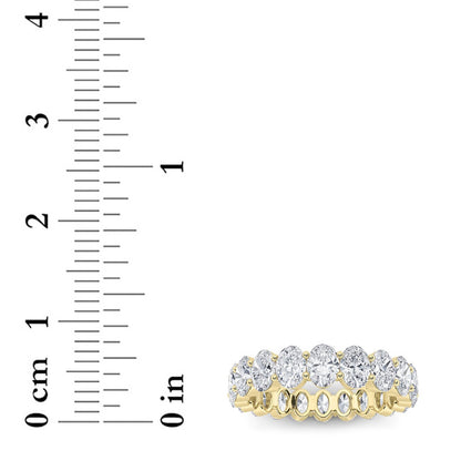 4CTW Oval Shaped Lab Grown Diamond Split Prong Eternity Ring in 14K Gold (F/VS)