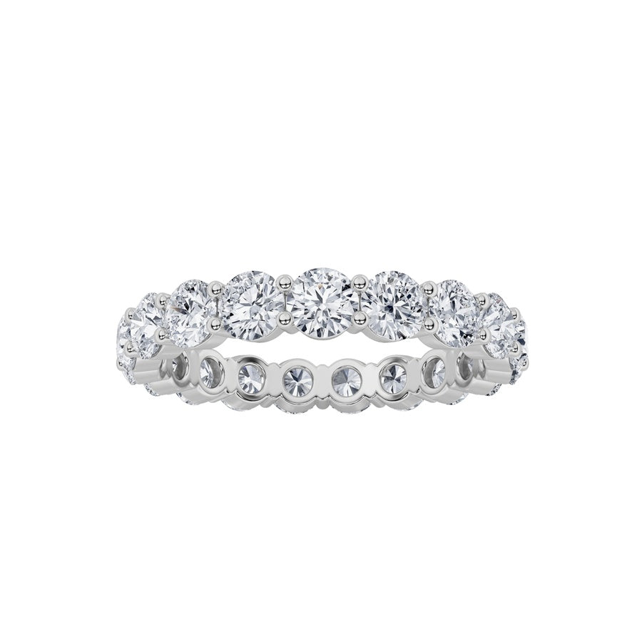 3.6CTW Round Shaped Lab Grown Diamond Split Prong Eternity Ring in 14K Gold (F/VS)