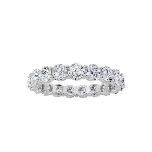 3.6CTW Round Shaped Lab Grown Diamond Split Prong Eternity Ring in 14K Gold (F/VS)