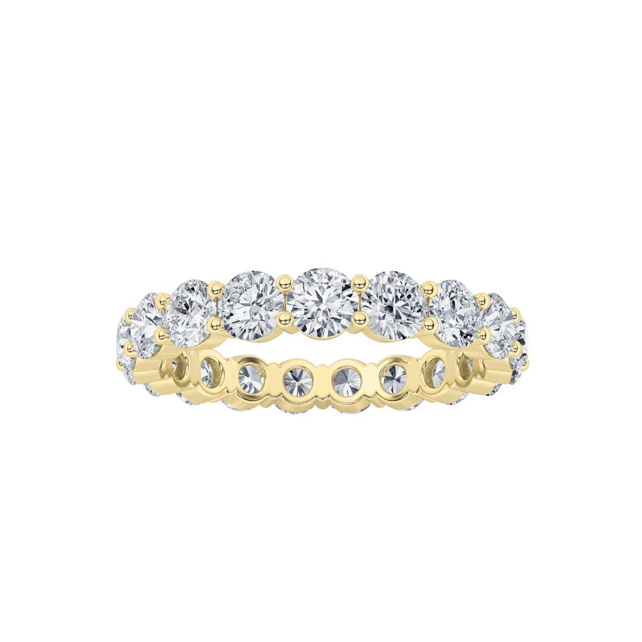 3.6CTW Round Shaped Lab Grown Diamond Split Prong Eternity Ring in 14K Gold (F/VS)