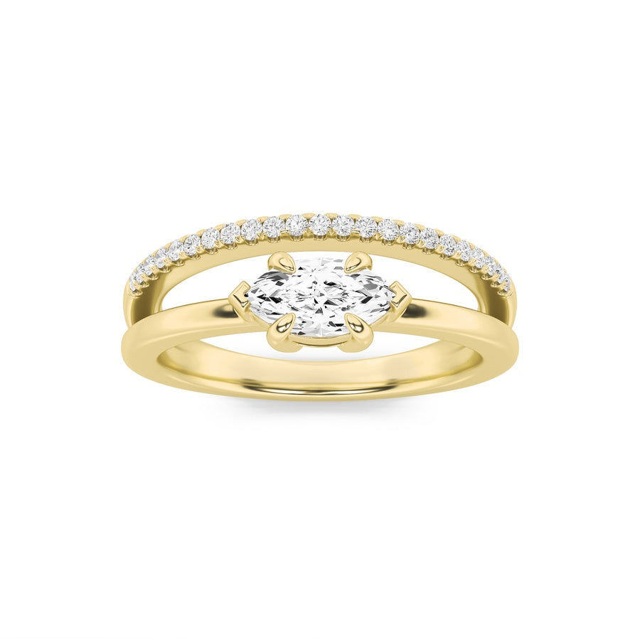 0.5CTW Marquise Shaped Lab Grown Diamond (G/VS) Ring in 14K Gold