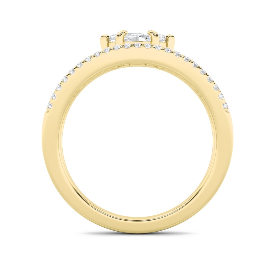 0.5CTW Marquise Shaped Lab Grown Diamond (G/VS) Ring in 14K Gold