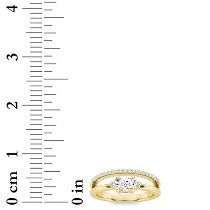 0.5CTW Marquise Shaped Lab Grown Diamond (G/VS) Ring in 14K Gold