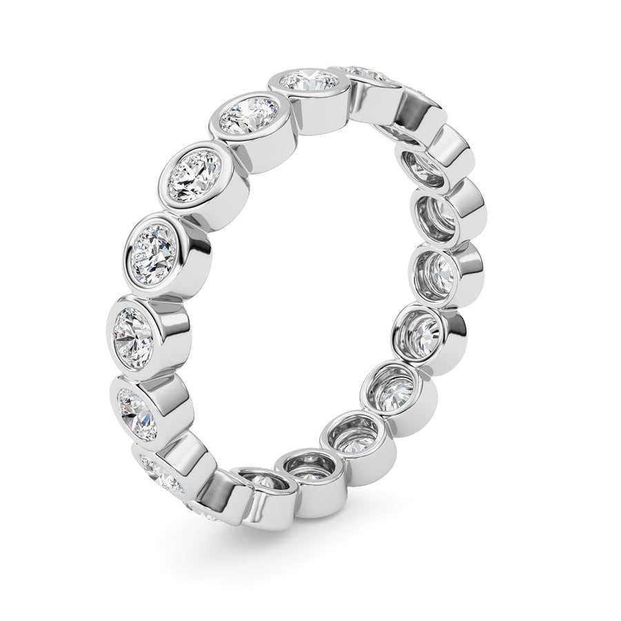 1.8CTW Round Shaped Lab Grown Diamond (F/VS) Eternity Band Ring in 14K Gold