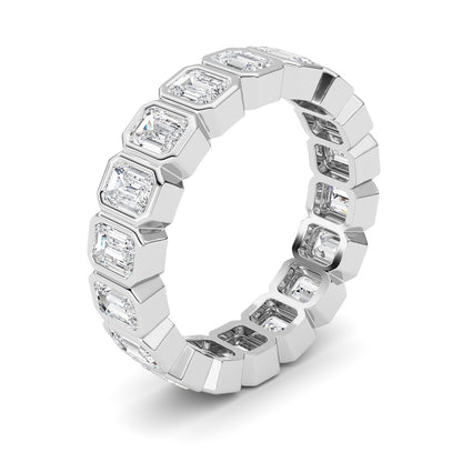 2.2CTW Emerald Shaped Lab Grown Diamond (F/VS) Eternity Band Ring in 14K Gold