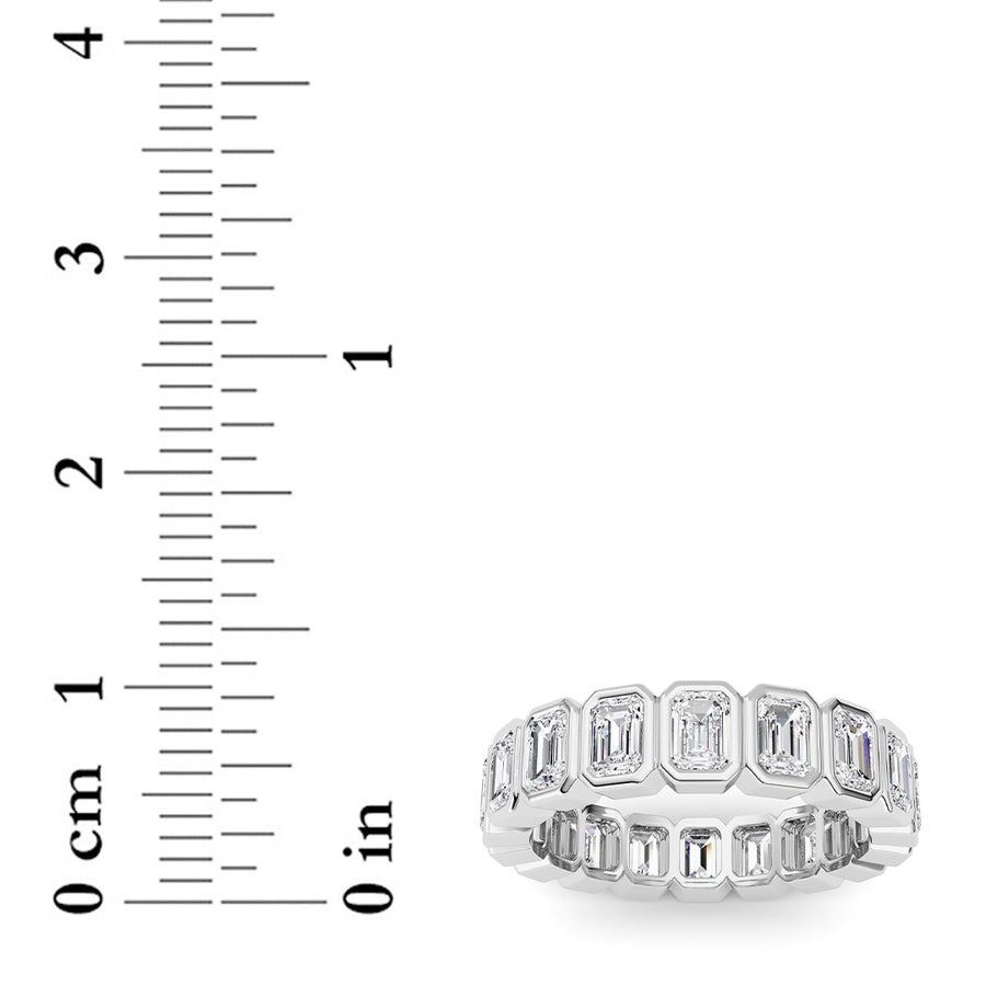 2.2CTW Emerald Shaped Lab Grown Diamond (F/VS) Eternity Band Ring in 14K Gold