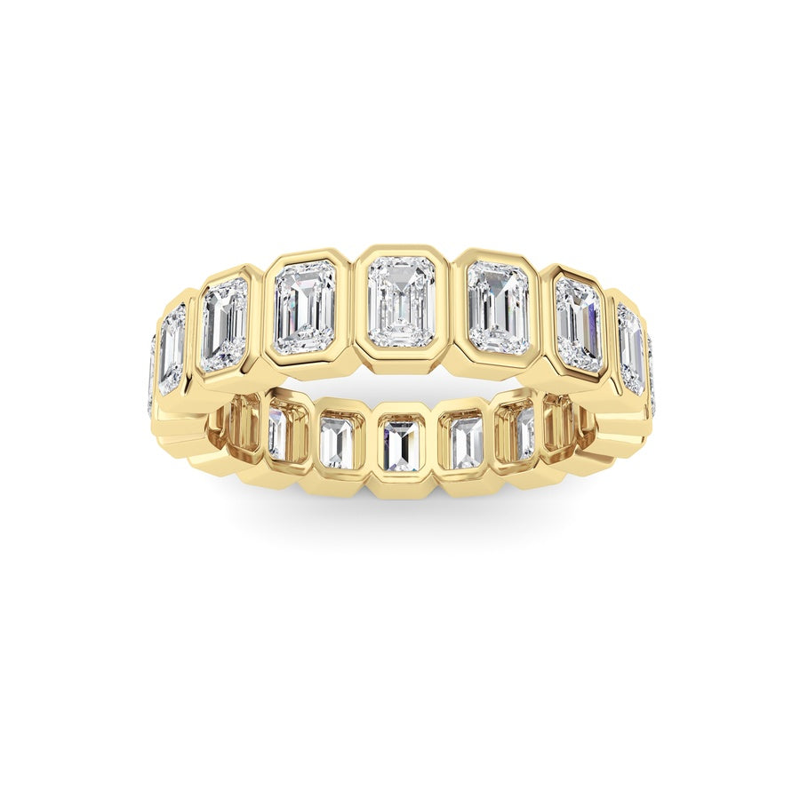 2.2CTW Emerald Shaped Lab Grown Diamond (F/VS) Eternity Band Ring in 14K Gold