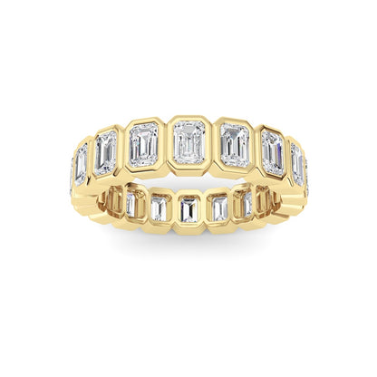 2.2CTW Emerald Shaped Lab Grown Diamond (F/VS) Eternity Band Ring in 14K Gold