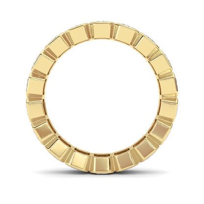 2.2CTW Emerald Shaped Lab Grown Diamond (F/VS) Eternity Band Ring in 14K Gold