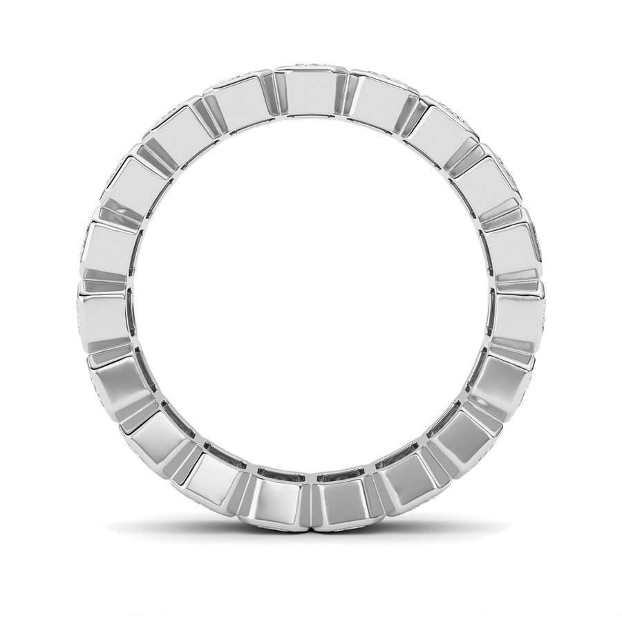 2.2CTW Emerald Shaped Lab Grown Diamond (F/VS) Eternity Band Ring in 14K Gold