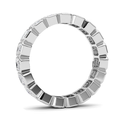 2.2CTW Emerald Shaped Lab Grown Diamond (F/VS) Eternity Band Ring in 14K Gold