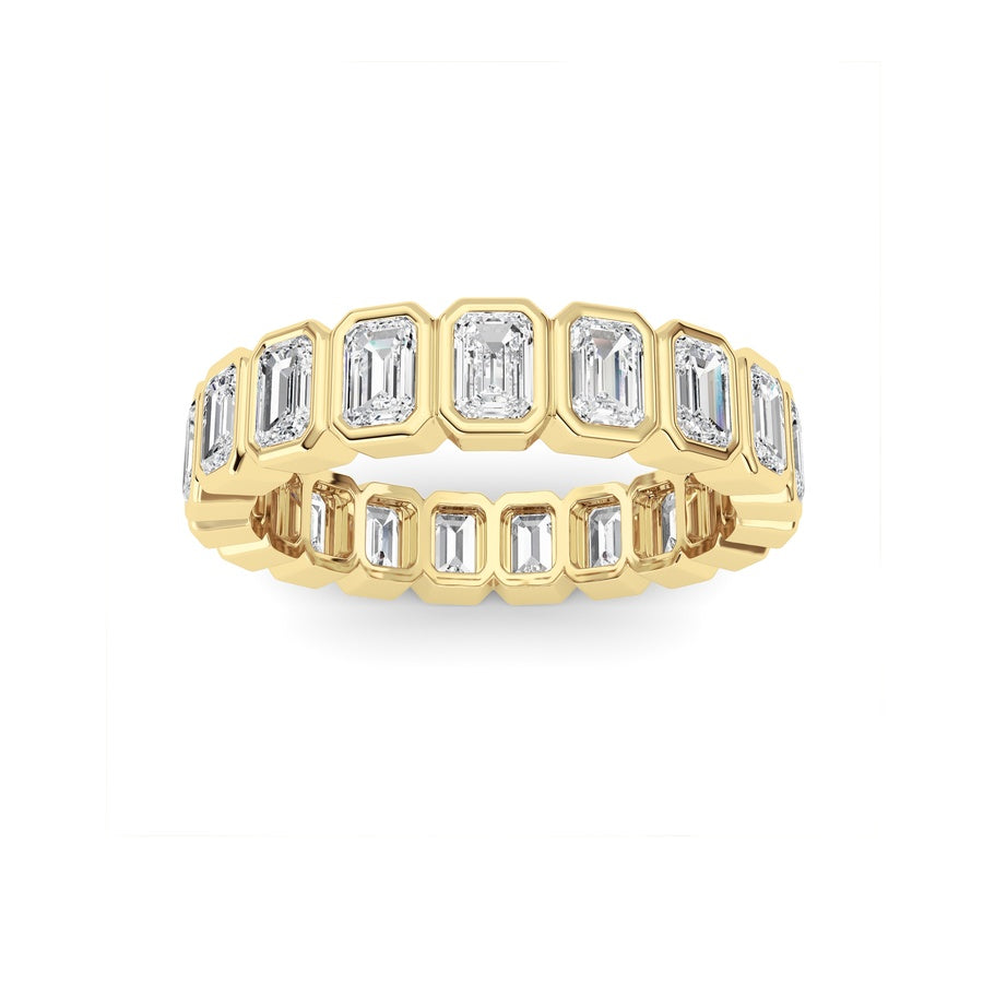2.2CTW Emerald Shaped Lab Grown Diamond (F/VS) Eternity Band Ring in 14K Gold