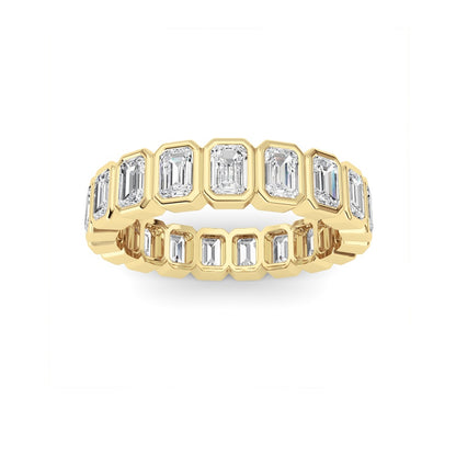 2.2CTW Emerald Shaped Lab Grown Diamond (F/VS) Eternity Band Ring in 14K Gold