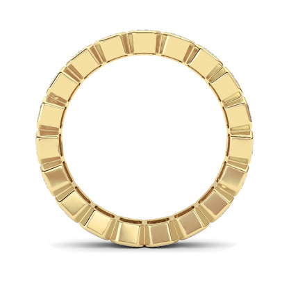 2.2CTW Emerald Shaped Lab Grown Diamond (F/VS) Eternity Band Ring in 14K Gold